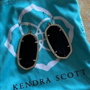 Kendra Scott Black and Gold Drop Earrings